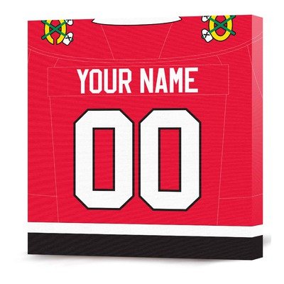 NHL Chicago Blackhawks Customizable Jersey Canvas Print (20 x 20)