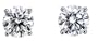 Platinum Round Diamond 4-Prong Stud Earrings (1/2ctw, SI1/2, H-I)
