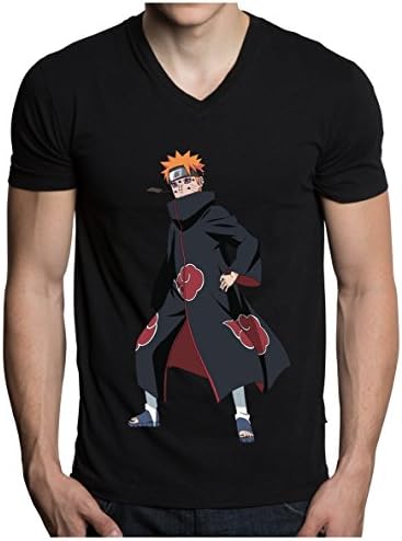 Naruto Paths of Pain Men's T-shirt (Large, Black)