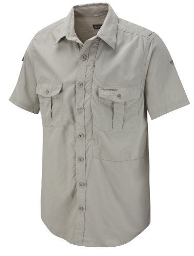 Craghoppers Men's Nosilife Short Sleeve Shirt, Parchment, X-Large On Sale
