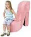 Kids Chair and Seating - Fuzzy Pink Lil Princess High Heel Kid s Chair - KG-BK06-S094-PINK-GG