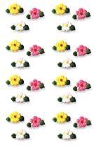 Leaf Flower Charm Shaped Edible Hard Sugar Decorations (24 pcs)