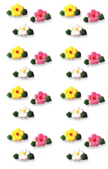Flower Cakes, Cupcakes, Cookies - Leaf Flower Charm Mini Shaped Edible Hard Sugar... by Lucks