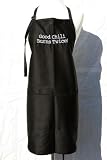 Black Embroidered Apron Good Chili Burns Twice