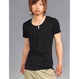Tシャツ メンズ 半袖 Uネック カットソー 無地 シンプル 速乾 きれいめ インナー TEE【q501】