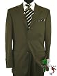 Nicoletti Made in Italy Cashmere / Wool Mens Suit 150's Hand Made Three Button 2pc Canvas Front Custom Working Buttonholes Business Suit Dark Olive
