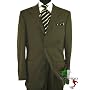 Nicoletti Made in Italy Cashmere / Wool Mens Suit 150's Hand Made Three Button 2pc Canvas Front Custom Working Buttonholes Business Suit Dark Olive