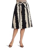 Kenneth Cole Womens Jagged Strip Printed Midi Skirt