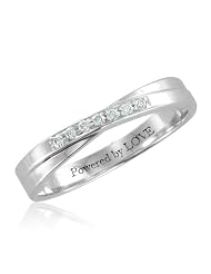 Mens Diamond Wedding Ring Platinum Ring (g, Si1, 0.10 Cttw) 4mm, Powered by... by My Love Wedding Ring