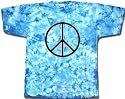 Peace Symbol Sign Blue Jay Tie Dye T-shirt, Large