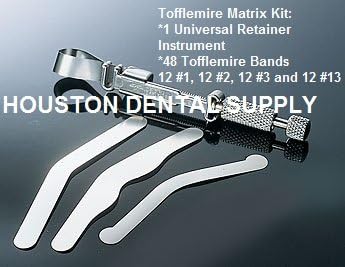 Dental Tofflemire Matrix System Kit: Universal Retainer Matrix Instrument, 12 #1, 12 #2, 12 #3, and 12 # 13 Tofflemire Bands US SELLER