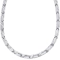Rugged Appeal Titanium Mens Wave Pattern Flat Link 20 inch Chain Necklace