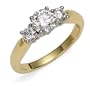 18k Round Brilliant Cut Diamond 3-Stone Ring (1ctw, H, SI2)