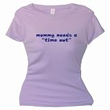 Flirty Diva Tees Woman's SoftStyle T-Shirt-mommy needs a time out-Purple Orchid-Navy Blue