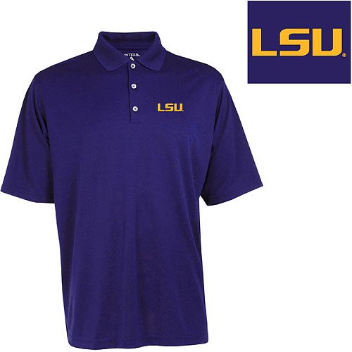 NCAA Men's Louisiana State Fightin Tigers Exceed Desert Dry Lite Polo (Dark Purple, Small)