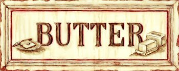 Butter, Dairy Art Poster Print by Judy Kaufman, 16x6