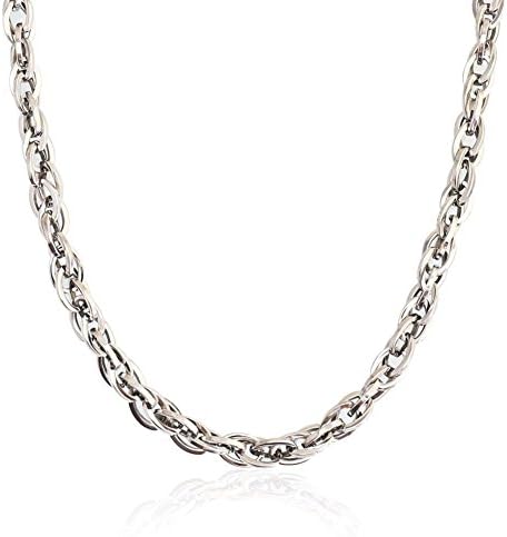 Jiongran 10mm Mens Womens Stainless Steel Twist Rope Chain Necklace 21 Inch