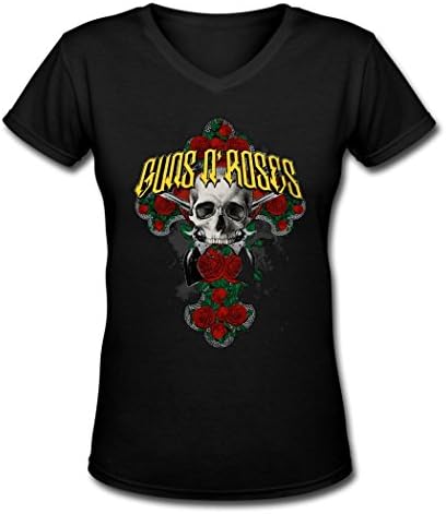 Guns N Roses popular logo Women's Summer V-neck shirt S
