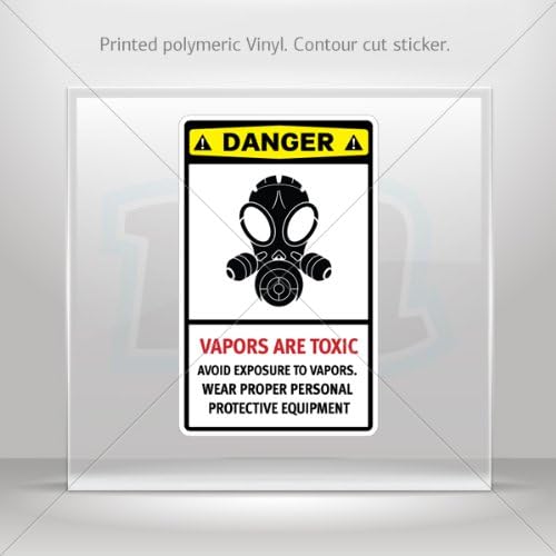 Stickers Decals Danger Vapors Are Toxic Avoid Exposure To Vapors Wear Proper 16 X 9.9 Inches Vinyl color print 1600 X4239