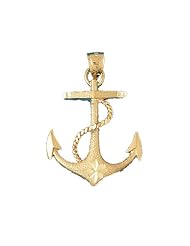 CleverEves 14K Gold Pendant Anchor with Rope 5.4 - Gram(s)
