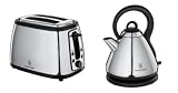 Russell Hobbs Heritage 1.8L Kettle and 2 Slice Toaster Set Polished Stainless Steel