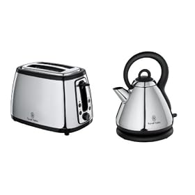 Russell Hobbs Heritage 1.8L Kettle and 2 Slice Toaster Set Polished Stainless Steel