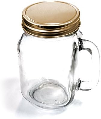 16oz Glass Mason Jar Mug Great for Making Candles (3 Pack of 16oz Jars NO LID)