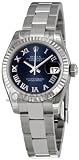 Rolex Datejust Blue Dial Fluted 18kt White Gold Bezel Ladies Watch 179174BLRO