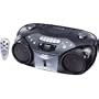 JVC RC-EX16B Portable Boombox with CD Player, Cassette Deck, and AM/FM Tuner (Black)