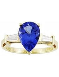 14K Yellow Gold Tanzanite and Diamond Ring -- LIFETIME WARRANTY