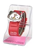 Hello Kitty Armbanduhr, rotes Armband & rote Schleife