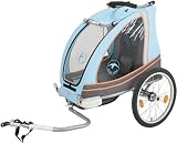 Blue Bird 2-in1 Kinderanh�nger Jogger + Einsitzer + gefedert + T�rkis Orange Grau + ALUMINIUM + Modell 2011