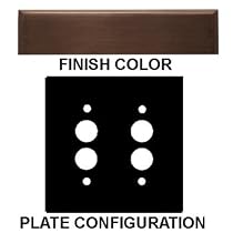 Classic Accents Oil Rubbed Bronze 2 Gang Push Button Light Switch Switchplate