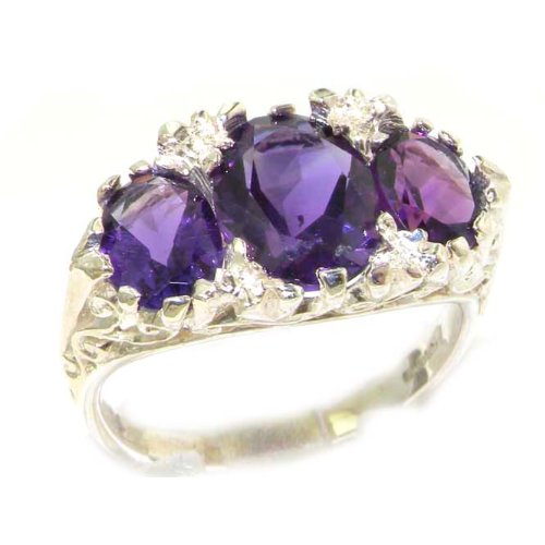Click To Large High Quality Solid Sterling Silver Natural Amethyst Victorian Designed Ring - Finger Sizes 5 to 12 Available Details... Large High Quality Solid Sterling Silver Natural Amethyst Victorian Designed Ring - Finger Sizes 5 to 12 Available