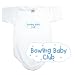 BABY BODYSUIT WHITE  LIGHT BLUE CLOUD BOWLING CLUB  0 - 3 Months