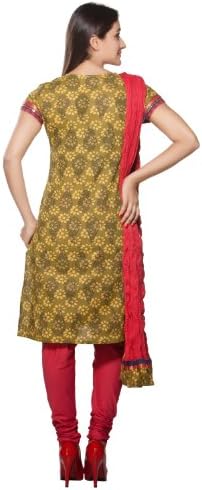 Trishaa Womens Indian Ethnic Kurta Tunic with Churidar & Dupatta Set Green Large