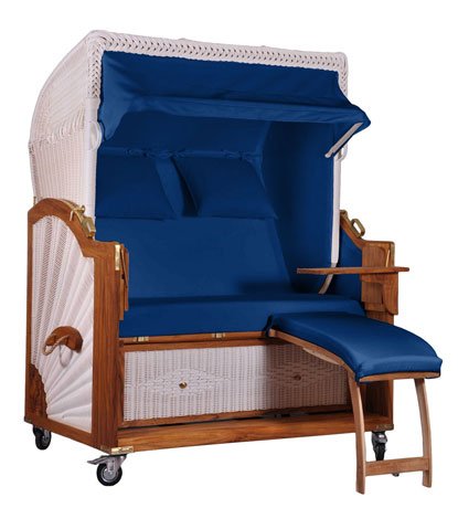 Luxus Strandkorb Sylt Garten Strand Korb Teak Holz Polyrattan