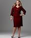 Plus-Size Skirts - Jones New York Plus Size Suit, Textured Dots Skirt Persimmon/Black 22W