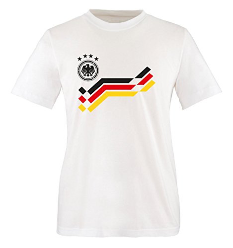 EM 2016 – DEUTSCHLAND – Retro – TRIKOT – Kinder T-Shirt – Weiss / Schwarz Gr. 152-164