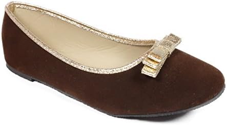 Carmine Toddler Little Girls Dress Ballet Bow Flat Shoes ,Carmine Girl 8510017 Brown 3