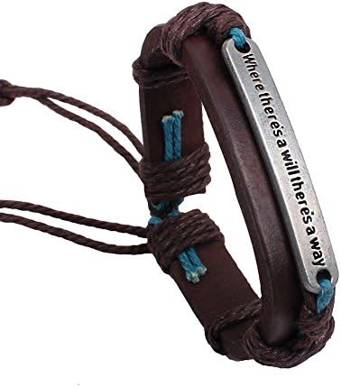 Inspirational Plate Cowhide Bracelet