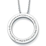 Stainless Serenity Prayer Pendant