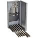 Alvord Polk 127-S-18 High-Speed Steel Chucking Reamer Set, Left Hand Spiral Flute, Uncoated Finish, 14-Piece, 1/8 Inch - 1/2 Inch Oversize and Undersize