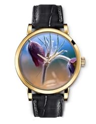 SPRAWL Aanalog Fashion Series Gold Ladies Watches of Genuine Black Leather Strap,Unique Wrist Watch for Women Girls Designed with Blooming flowers