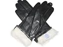 Fownes Women's Rabbit Fur Lined Black Napa Leather Gloves