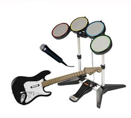 Wii Rock Band Bundle: Guitar, Drums & Microphone