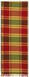 Durable Hand Woven 100% Cotton Colorful Red Plaid Table Runners 12x72 Inches Set of Two