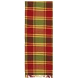 Durable Hand Woven 100% Cotton Colorful Red Plaid Table Runners 12x72 Inches Set of Two by 