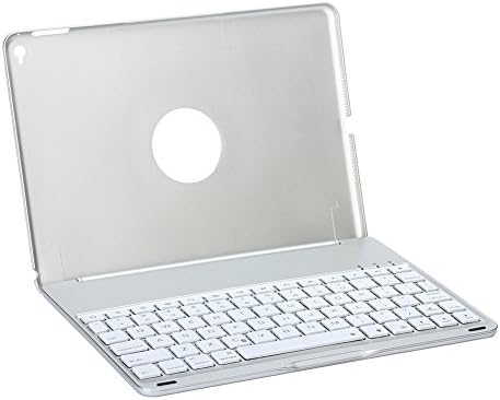 Bluetooth Keyboard for iPad Air 2, Case for iPad Air 2, Aluminum Alloy Wireless iPad Air Kerboard &amp; Case with 7 Colors Backlight and Ultra-Thin 7mm Silver