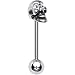 Crystal Eye Skull Stainless Steel Barbell Tongue Ring